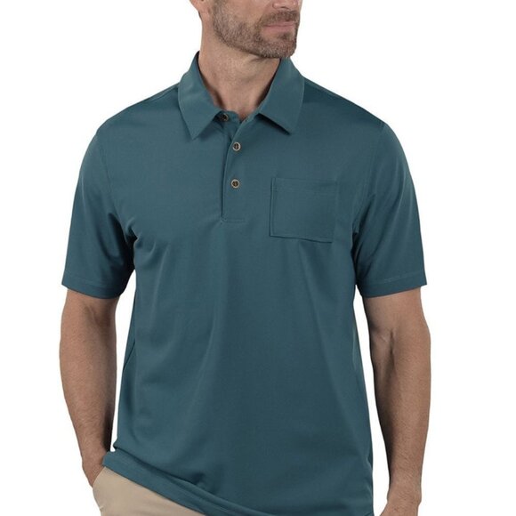 NWT Mens Medium Dark Green Covel Toby Signature Zenith Polo Golf Shirt - Picture 1 of 11